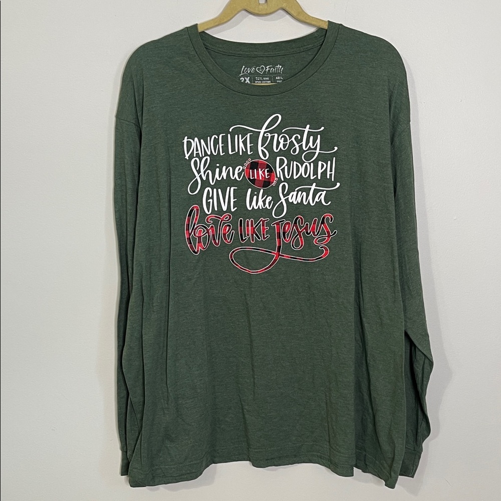 Green Long Sleeve Graphic Tee